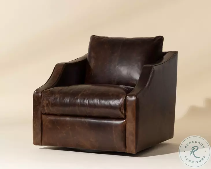 Orwell Chocolate Swivel Lounge Chair