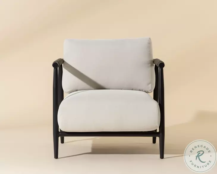 Muros Palazzo Cream Lounge Chair With Black Base