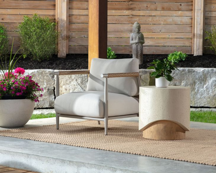 Patras Cream Outdoor End Table