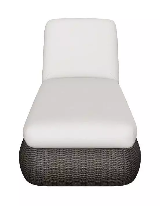 Barcelona Palazzo Cream Performance Fabric Upholstered Outdoor 84" Chaise Lounger