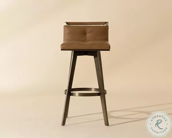 Arizona Milliken Cognac Swivel Bar Stool