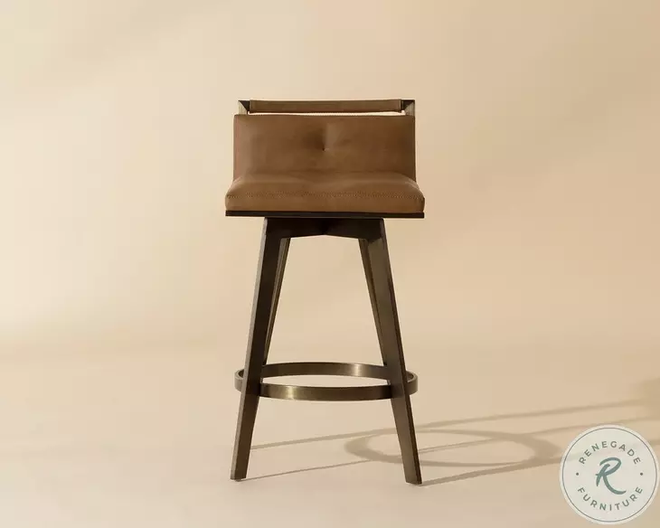 Arizona Milliken Cognac Swivel Counter Height Stool