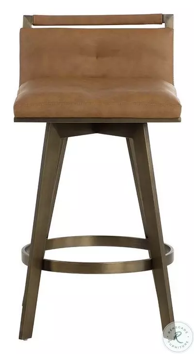 Arizona Milliken Cognac Swivel Counter Height Stool