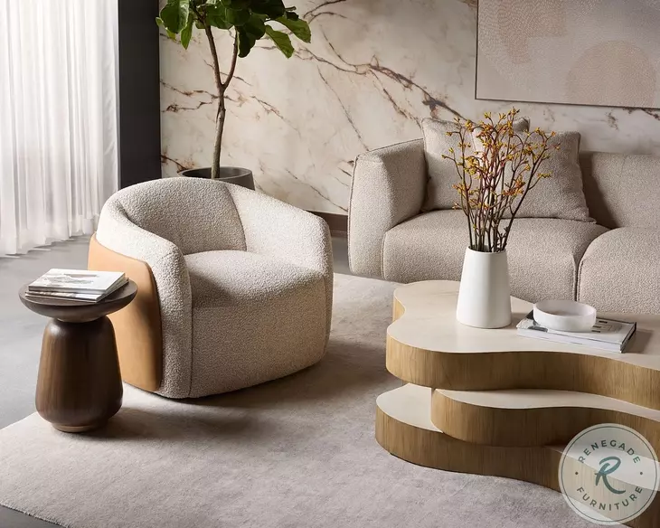 Caris Santa Cruz Oatmeal Swivel Lounge Chair