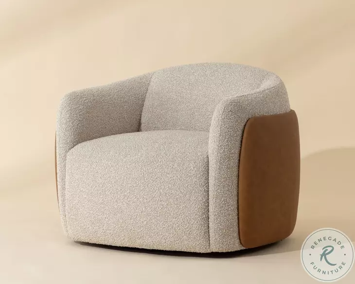 Caris Santa Cruz Oatmeal Swivel Lounge Chair