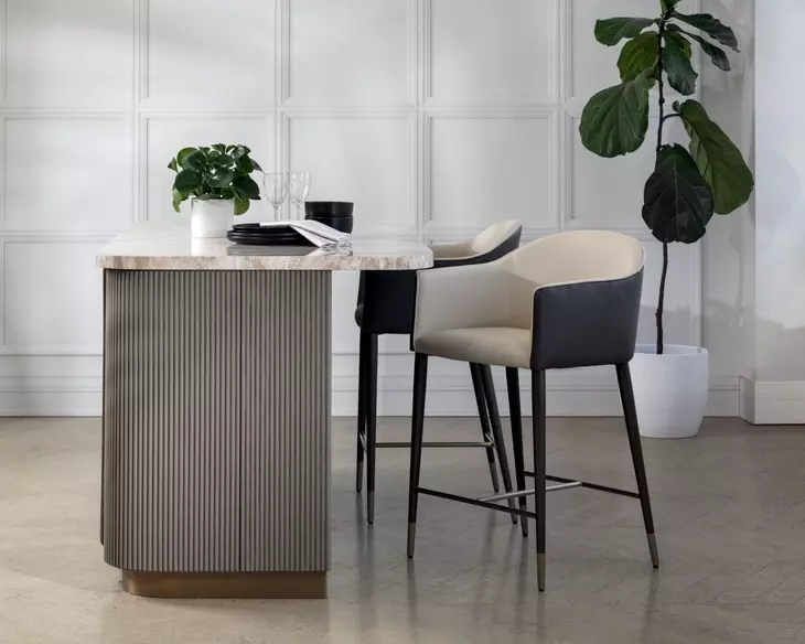 Rowan Dillon Cream Upholstered Counter Height Stool