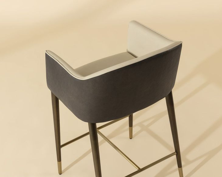 Rowan Dillon Cream Upholstered Counter Height Stool