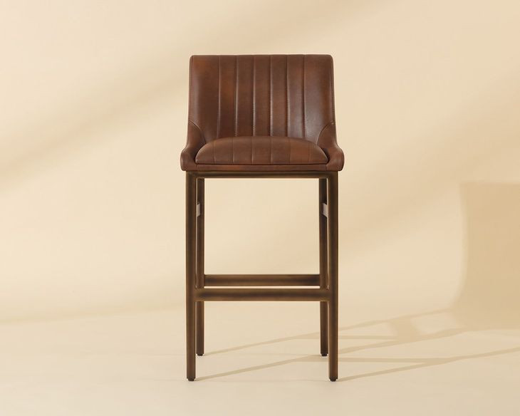 Ellsworth Bravo Cognac Upholstered Barstool