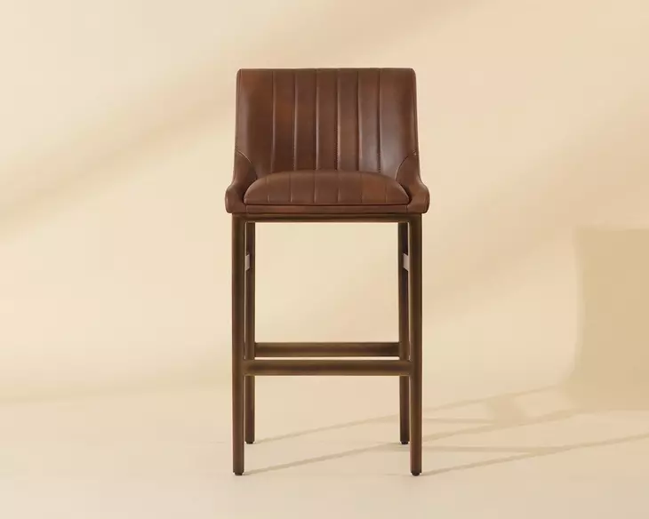 Halden Bravo Cognac Upholstered Bar Stool