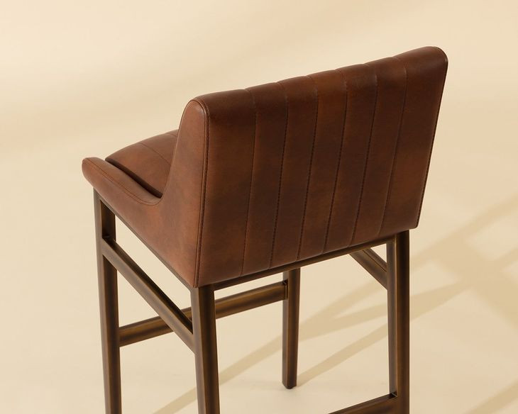 Ellsworth Bravo Cognac Upholstered Barstool