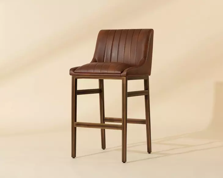 Halden Bravo Cognac Upholstered Bar Stool