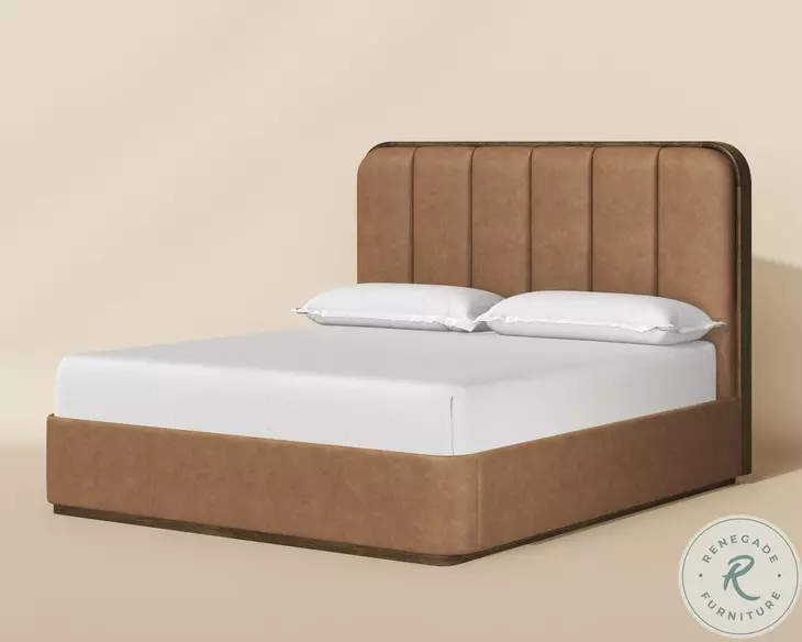 Rosalyn Milliken Cognac King Upholstered Platform Bed
