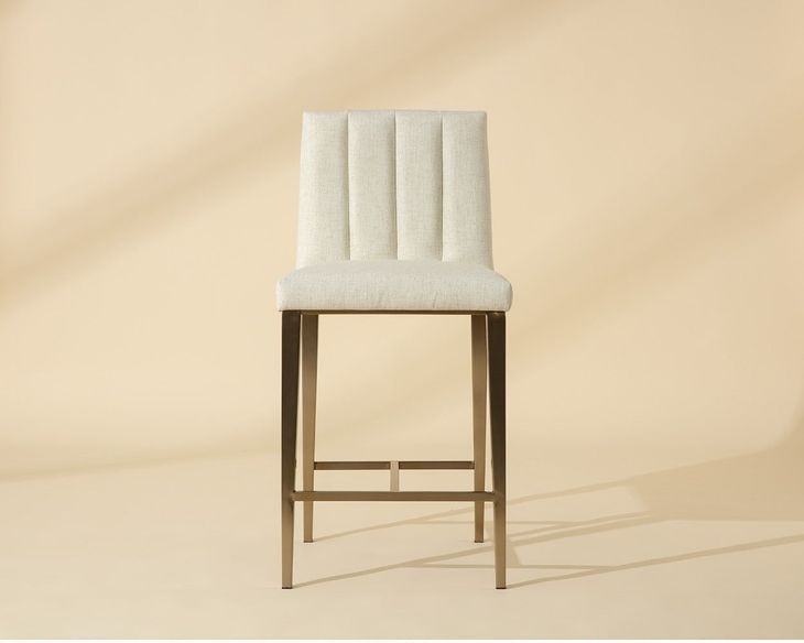 Wilbur Geralt Linen Performance Fabric Counter Height Stool