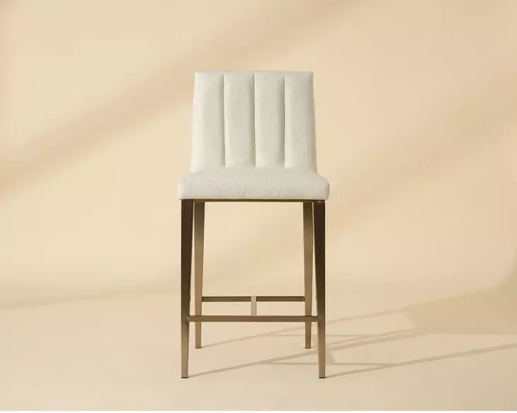 Wilbur Geralt Linen Performance Fabric Counter Height Stool