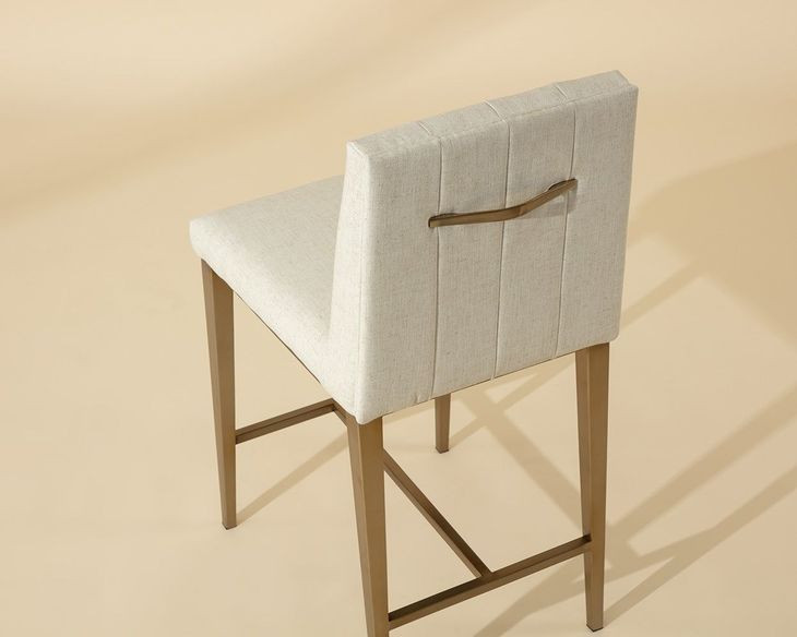 Hadwin Geralt Linen Performance Fabric Counter Height Stool