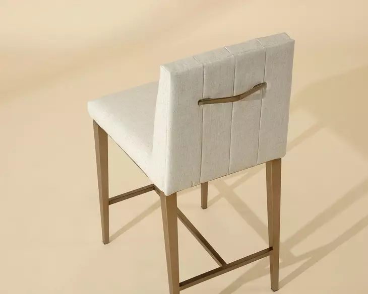 Hadwin Geralt Linen Performance Fabric Counter Height Stool