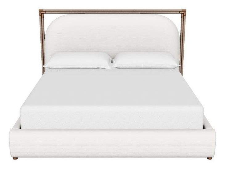 Arcelia Rhea Light Barley Performance Fabric King Upholstered Platform Bed