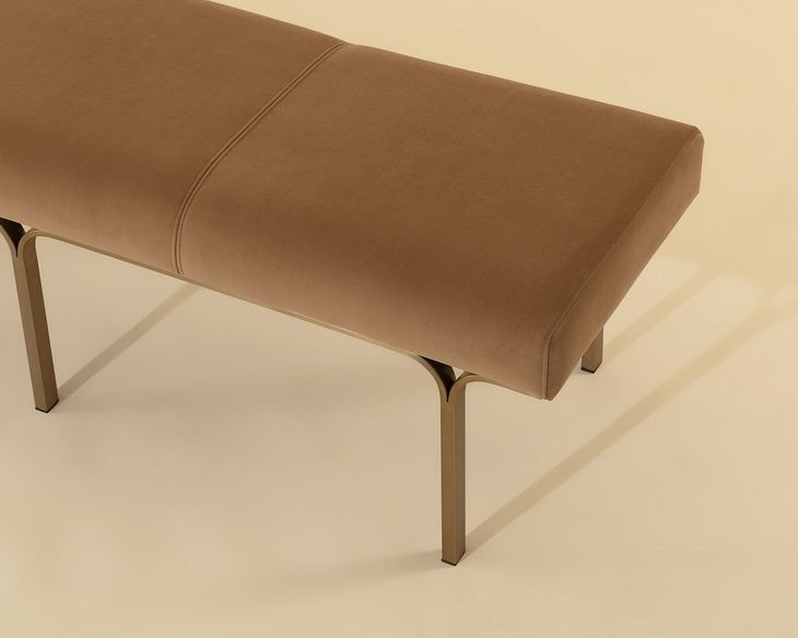 Nuvella Kona Camel Upholstered 60" Accent Bench