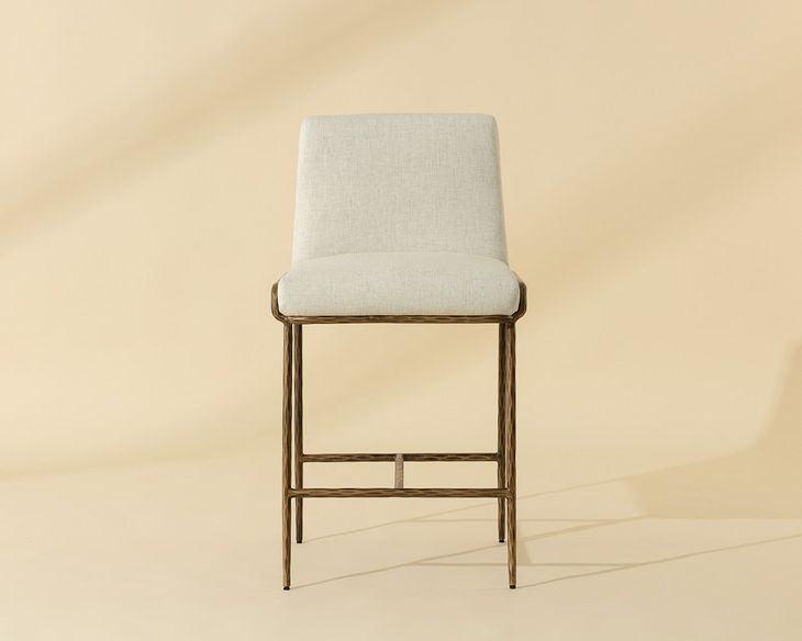 Lathan Geralt Linen Performance Fabric Counter Height Stool