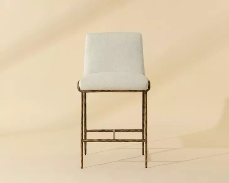 Lathan Geralt Linen Performance Fabric Counter Height Stool