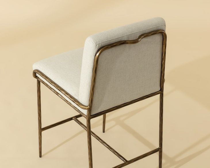 Lathan Geralt Linen Performance Fabric Counter Height Stool