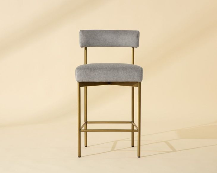 Seneca Polo Club Stone Performance Fabric Counter Height Stool