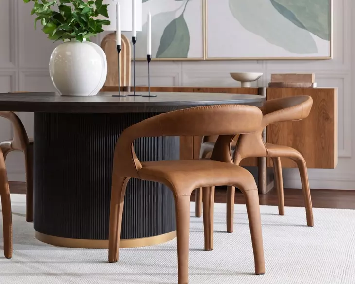 Atika Milliken Cognac Arm Chair