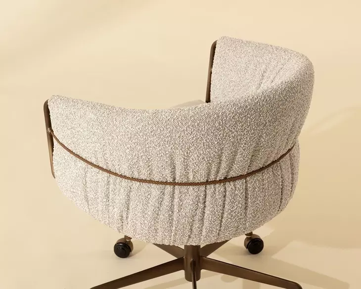 Olma Meg Taupe and Santa Cruz Oatmeal Upholstered Office Chair