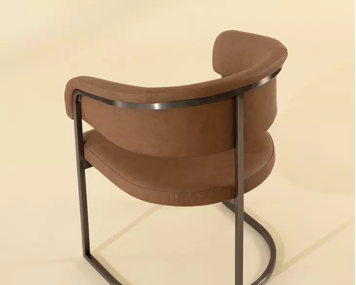 Rosmere Milliken Cognac Upholstered Dining Arm Chair