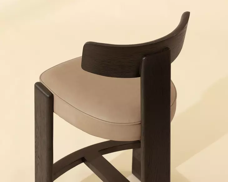 Briarstone Sahara Sand Leather Upholstered Counter Height Stool