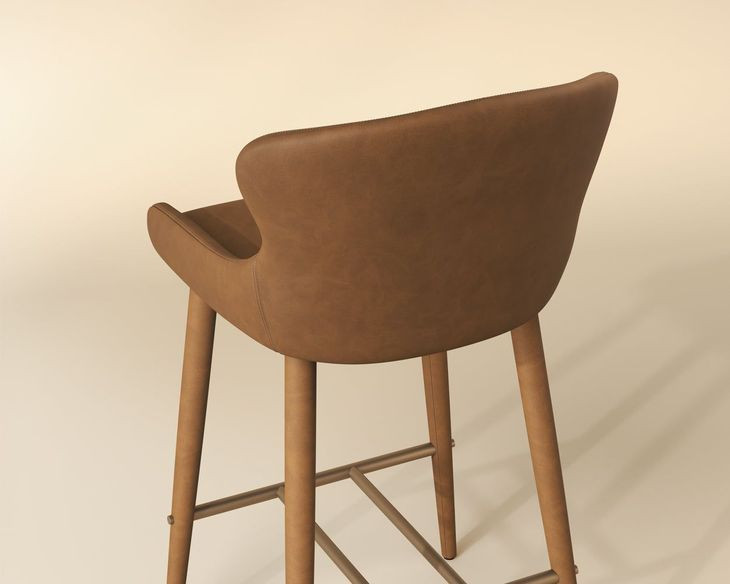 Cascade Milliken Cognac Upholstered Counter Height Stool