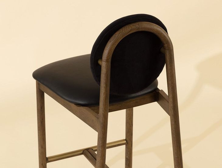 Claribel Bravo Black and Abbington Black Upholstered Bar Stool