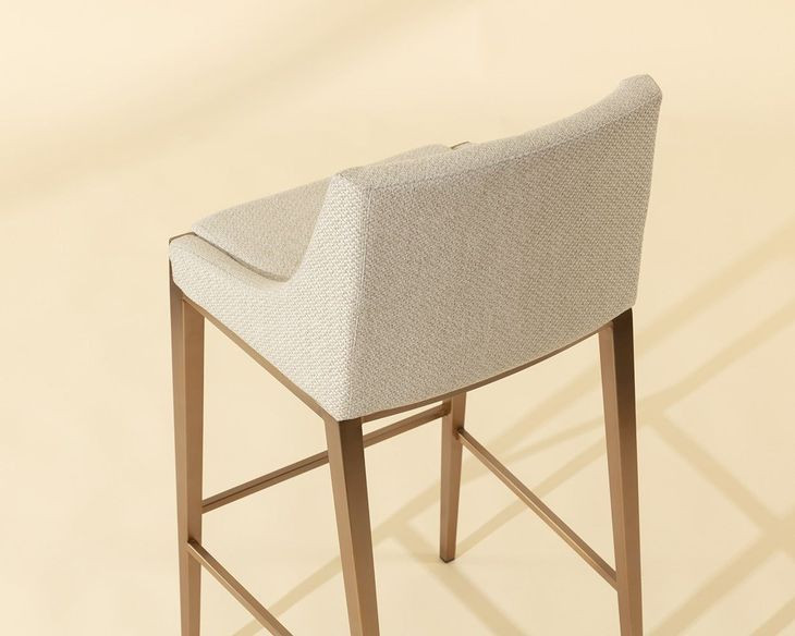 Landmark Monument Oatmeal Upholstered Bar Stool