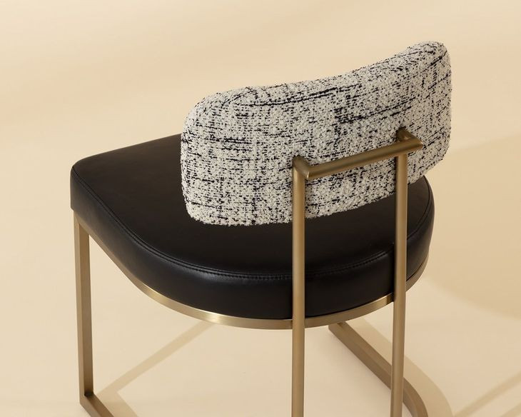 Larissa Bravo Black and Halton Birch Performance Fabric Dining Chair