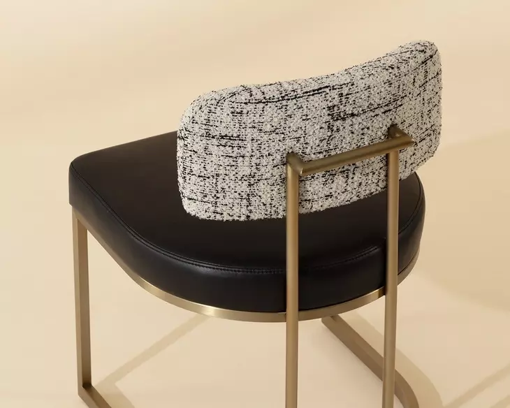 Sylvara Bravo Black and Halton Birch Performance Fabric Dining Chair