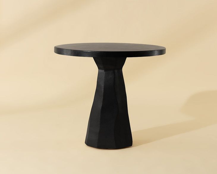 Kliff Black 34" Round Outdoor Bistro Table