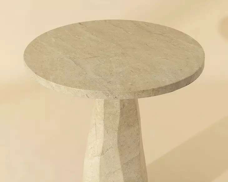 Kliff Natural 34" Round Concrete Top Outdoor Bar Table