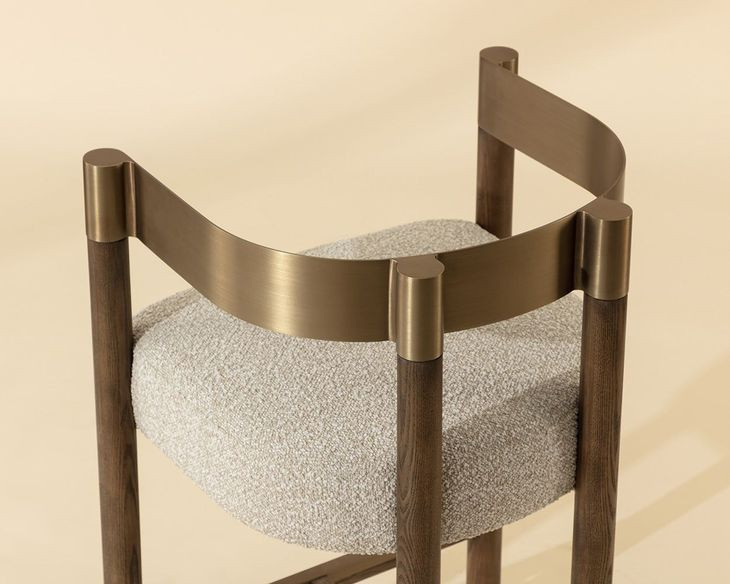 Marcelo Santa Cruz Oatmeal Upholstered Counter Height Stool