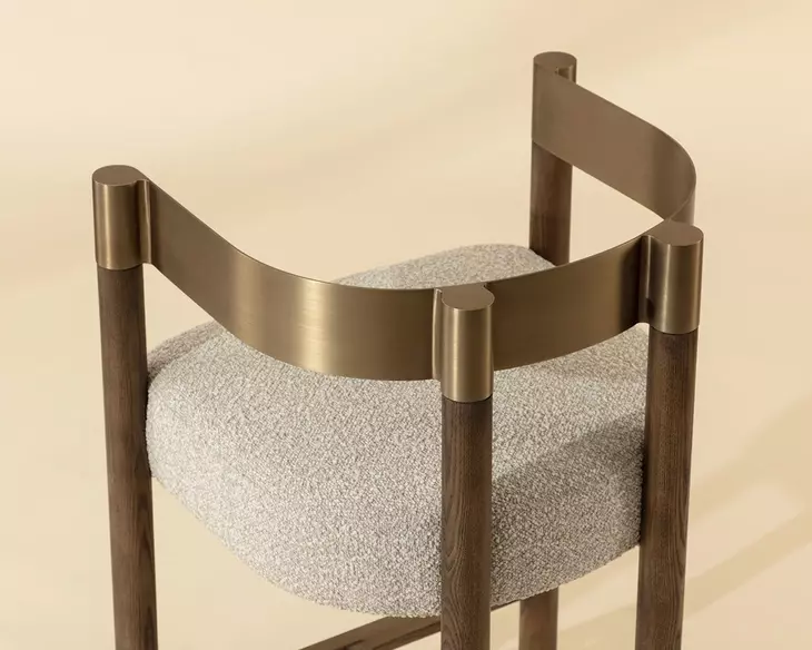 Marcelo Santa Cruz Oatmeal Upholstered Counter Height Stool