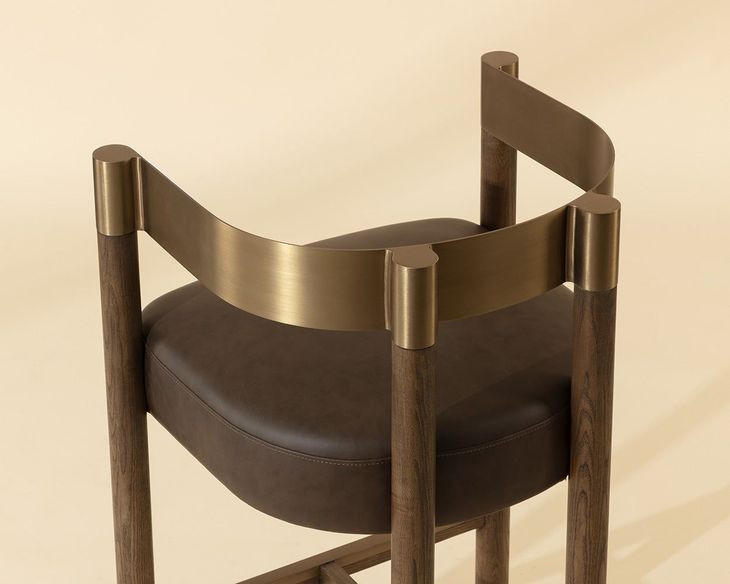 Marcelo Eglinton Espresso Upholstered Bar Stool