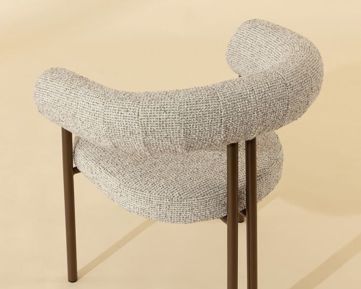 Nova Noah Ecru Performance Fabric Dining Arm Chair