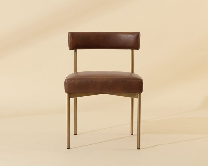 Seneca Bravo Cognac Upholstered Dining Chair Set of 2