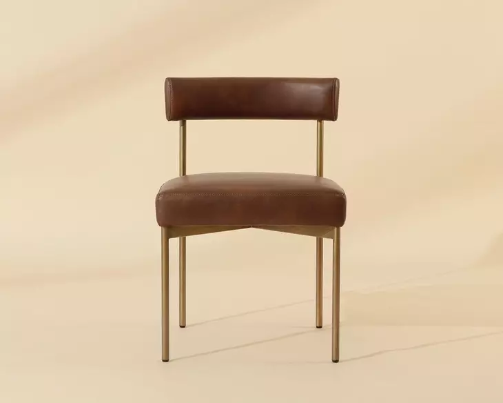 Seneca Bravo Cognac Upholstered Dining Chair Set of 2