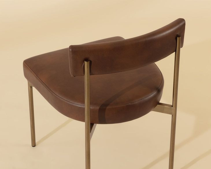 Seneca Bravo Cognac Upholstered Dining Chair Set of 2