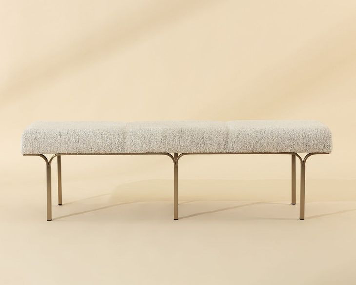 Nuvella Hailey Moon Upholstered 60" Accent Bench