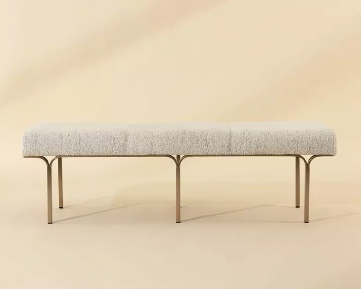 Nuvella Hailey Moon Upholstered 60" Accent Bench