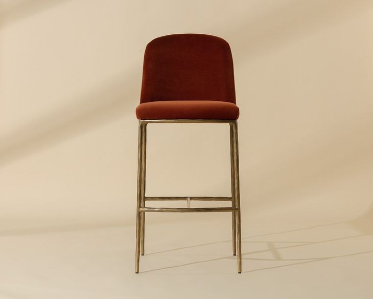 Nestorra Meg Rust Upholstered Barstool