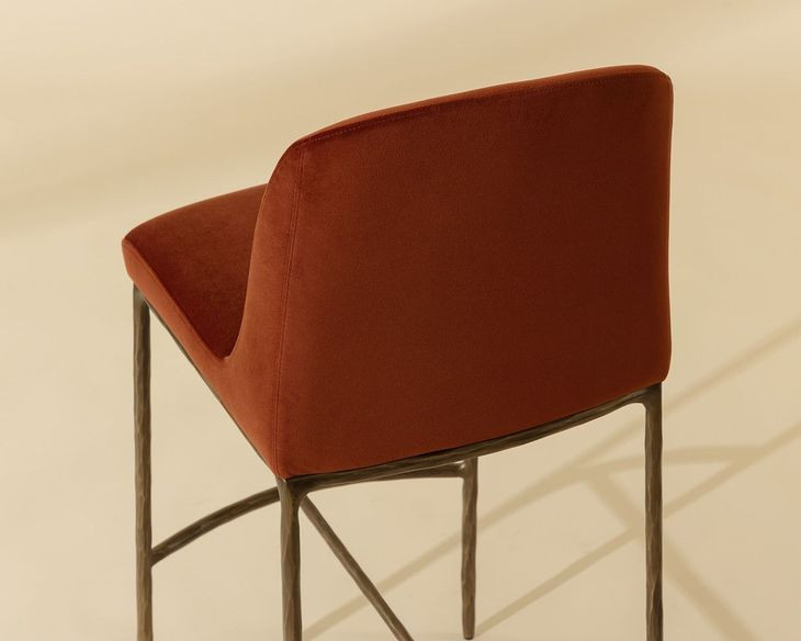 Nestorra Meg Rust Upholstered Barstool