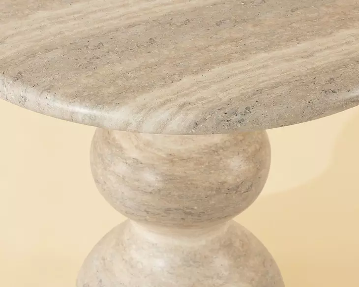 Emilio Dune 34" Round Concrete Top Outdoor Bistro Table