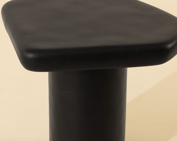 Detti Black Free Form Concrete Top Outdoor End Table